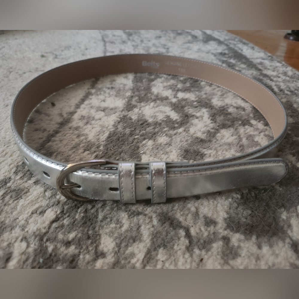 NWOT Metallic Silver Belt - Picture 2 of 7